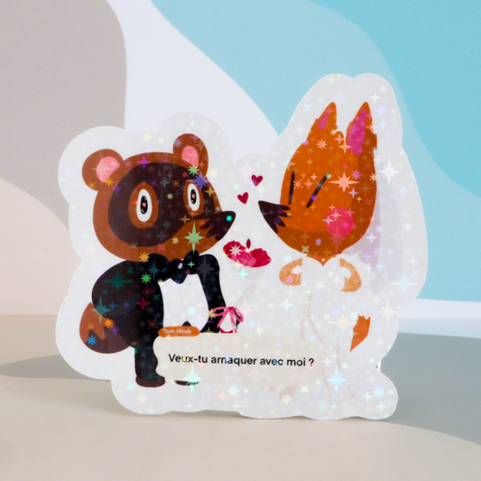 Sticker à l'unité - Mariage Rounard et Tom Nook - Humoristique