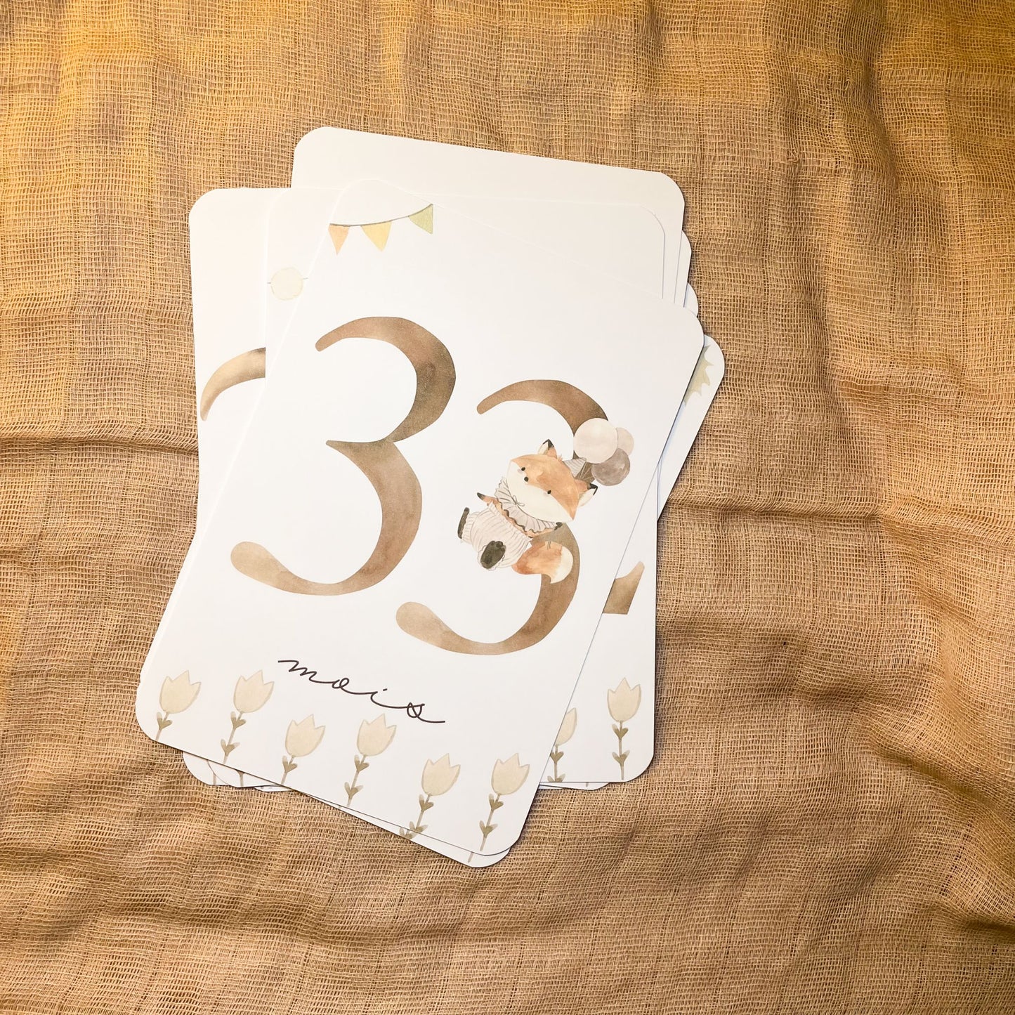 Baby Milestone Cards - Third Year - Fox