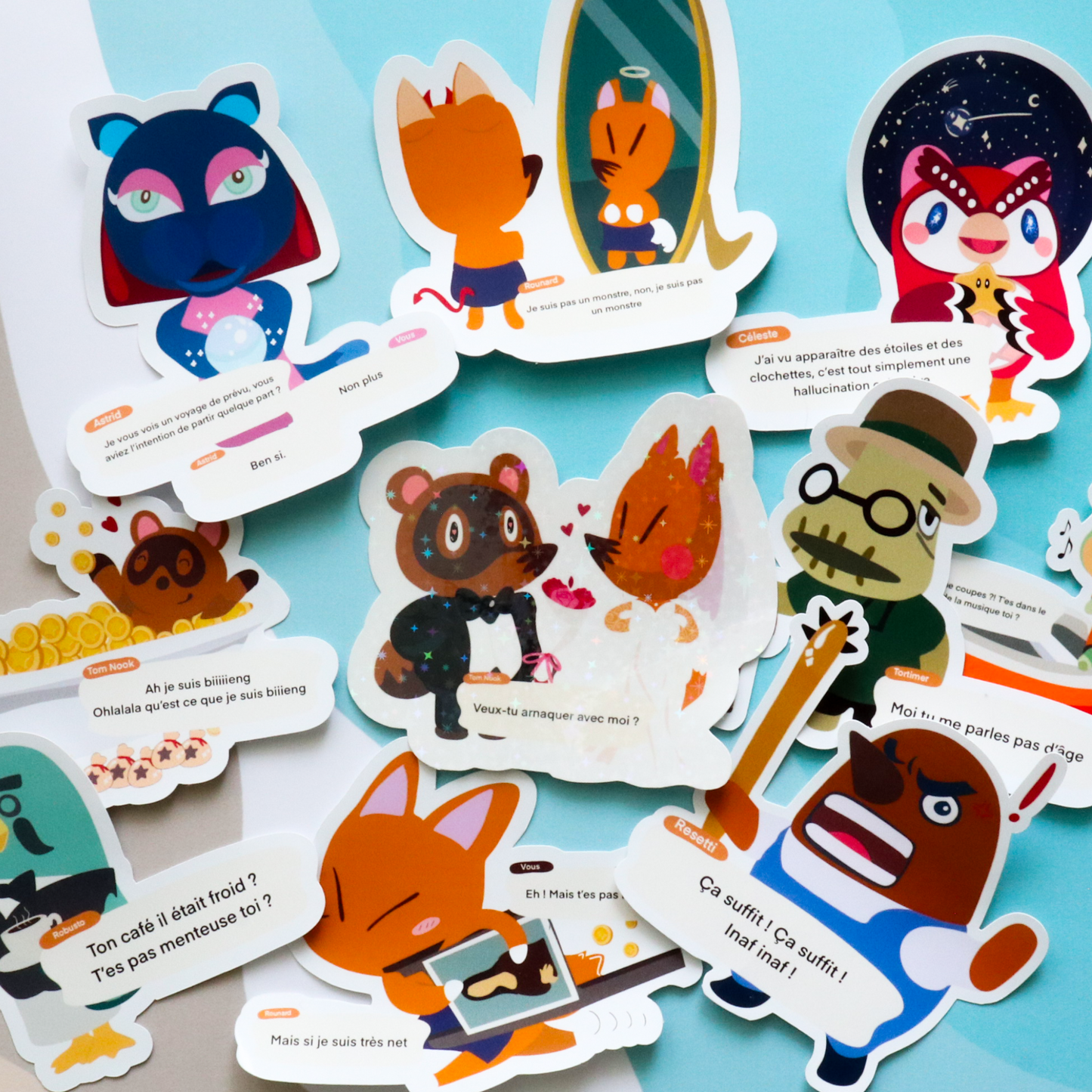 Lot de 10 stickers Animal Crossing humoristiques - Drop 2