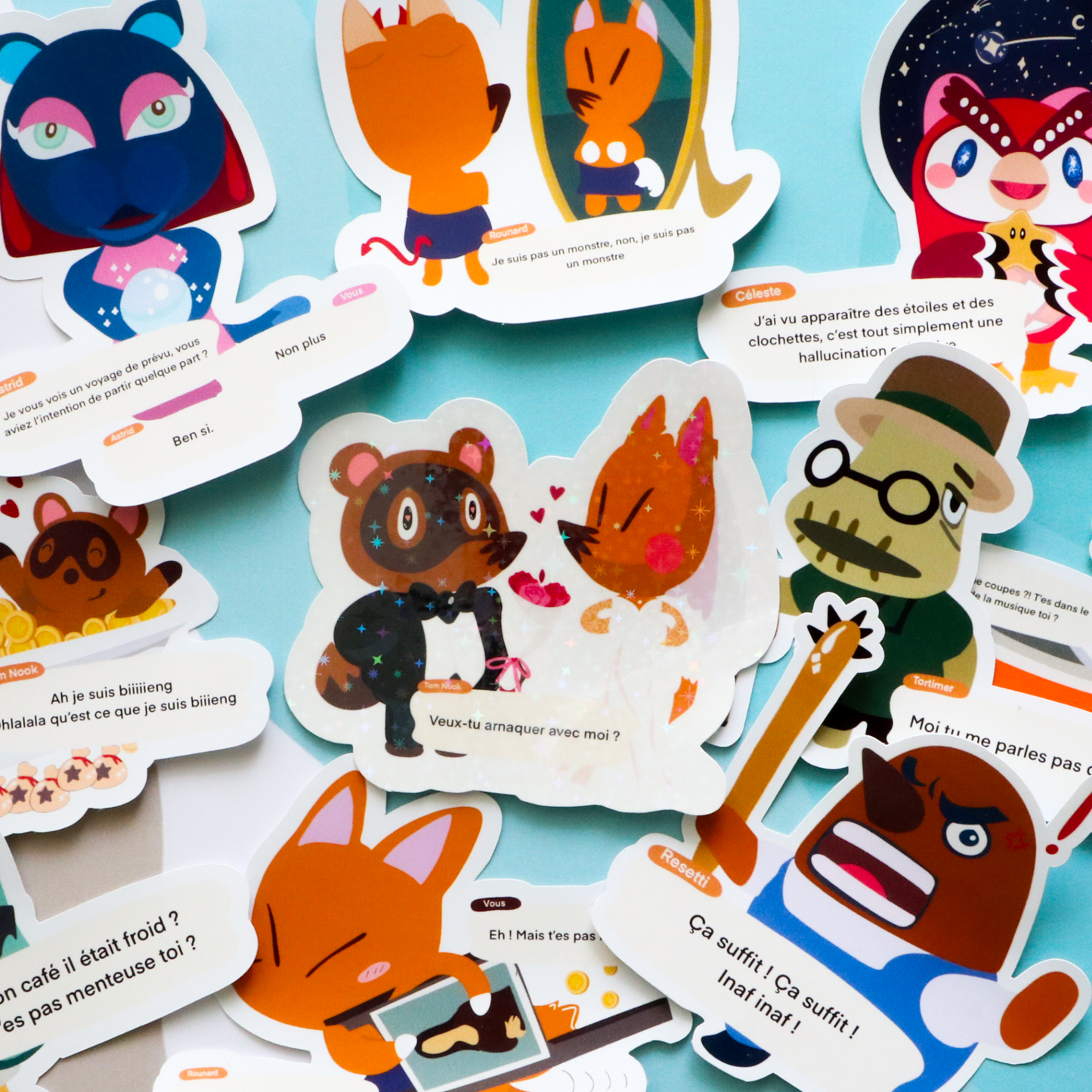 Lot de 10 stickers Animal Crossing humoristiques - Drop 2
