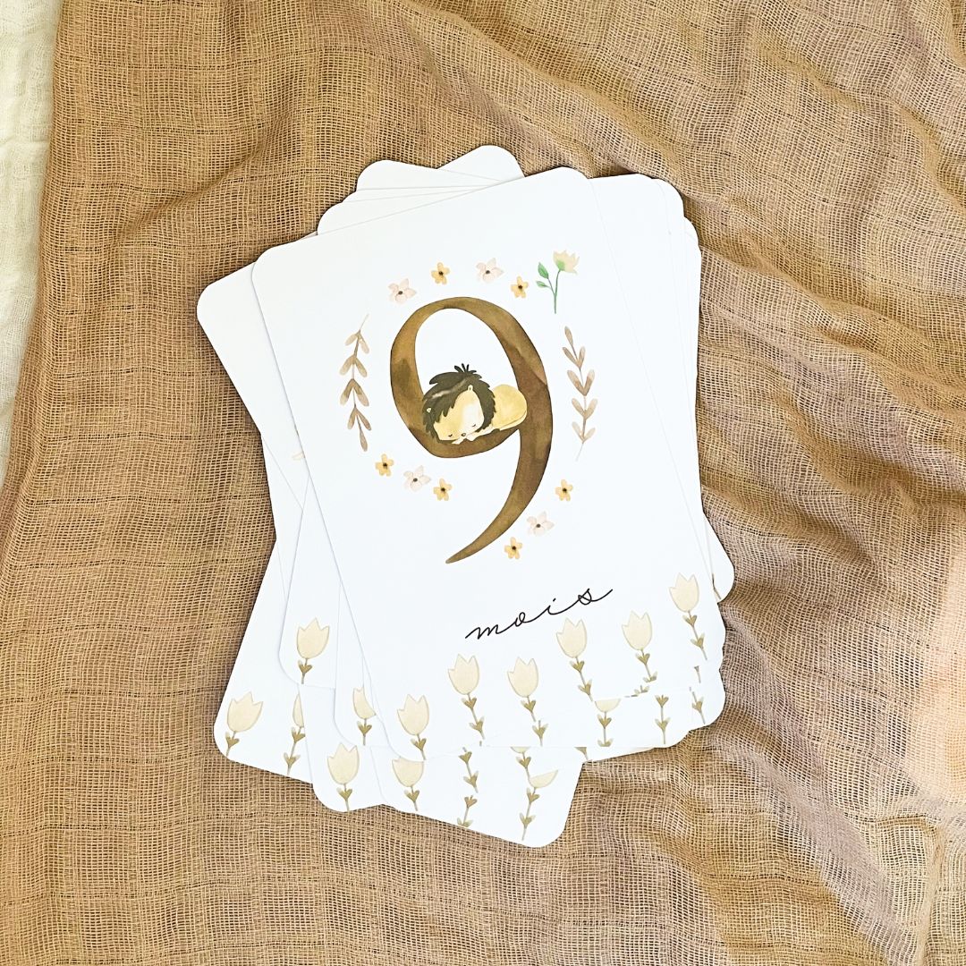 Baby milestone cards - First year - Tiger and Lion
