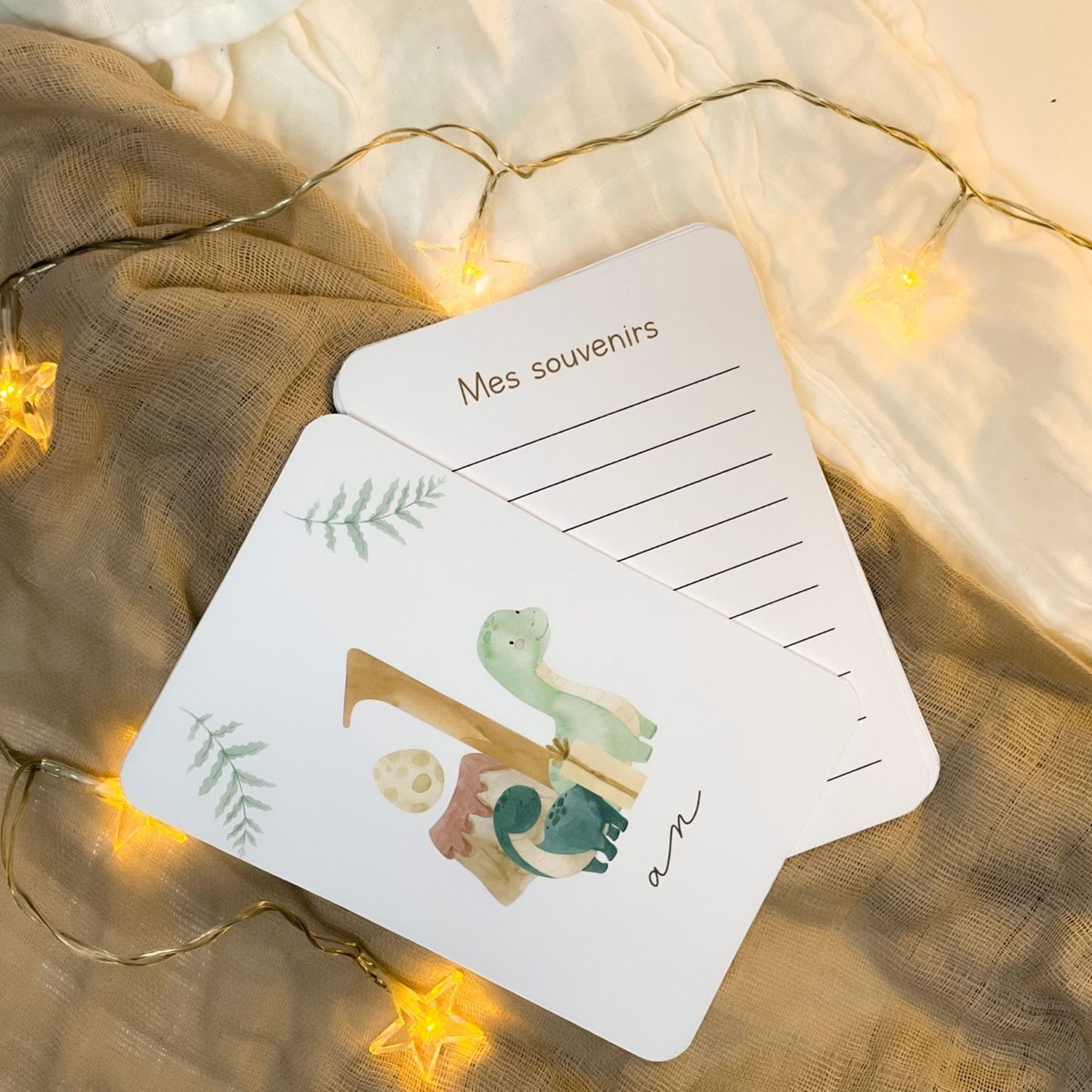 Baby milestone cards - First year - Dinosaur