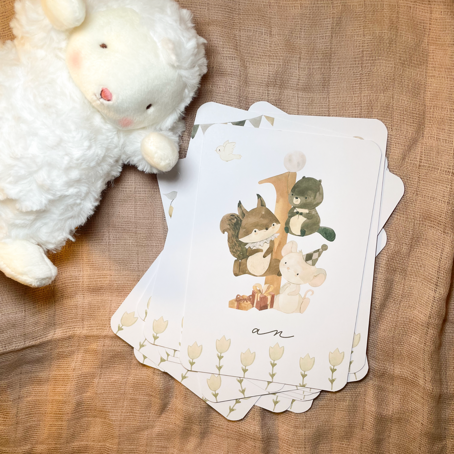 Baby milestone cards - First year - Bohemian Forest