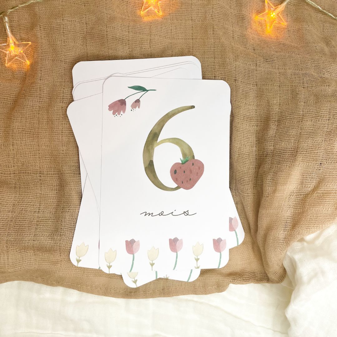 Baby milestone cards - First year - Coquette Rabbit