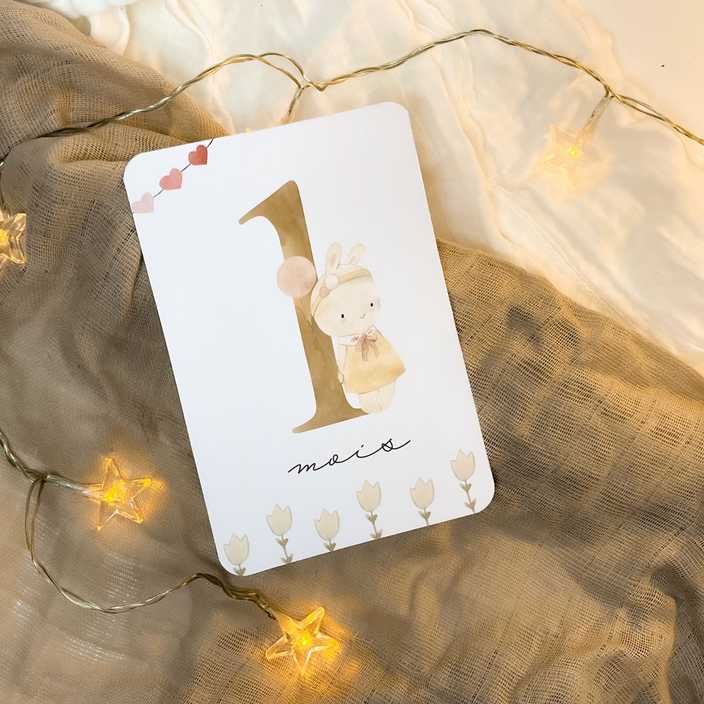 Baby Milestone Cards - First Year - Pink Rabbit