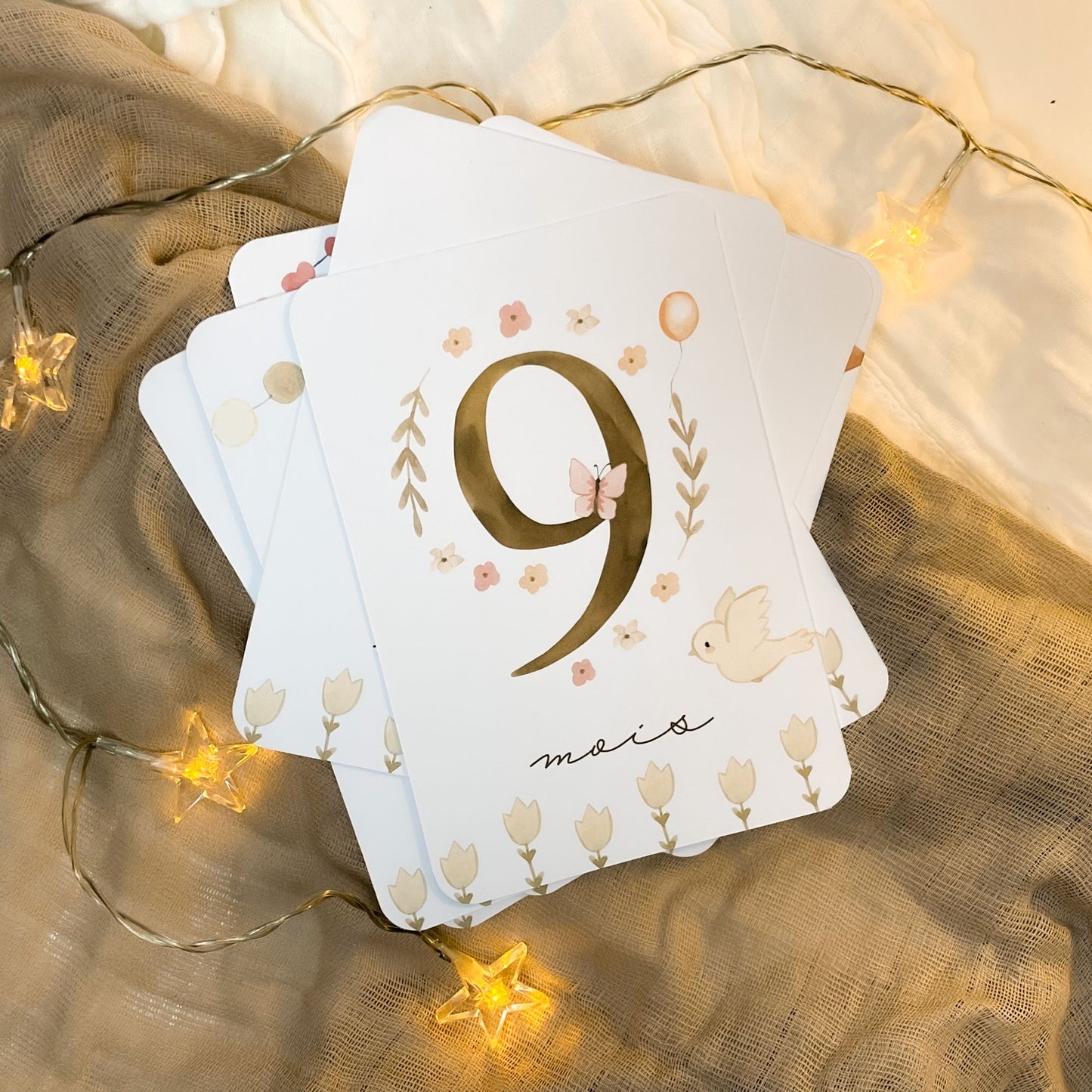 Baby Milestone Cards - First Year - Pink Rabbit