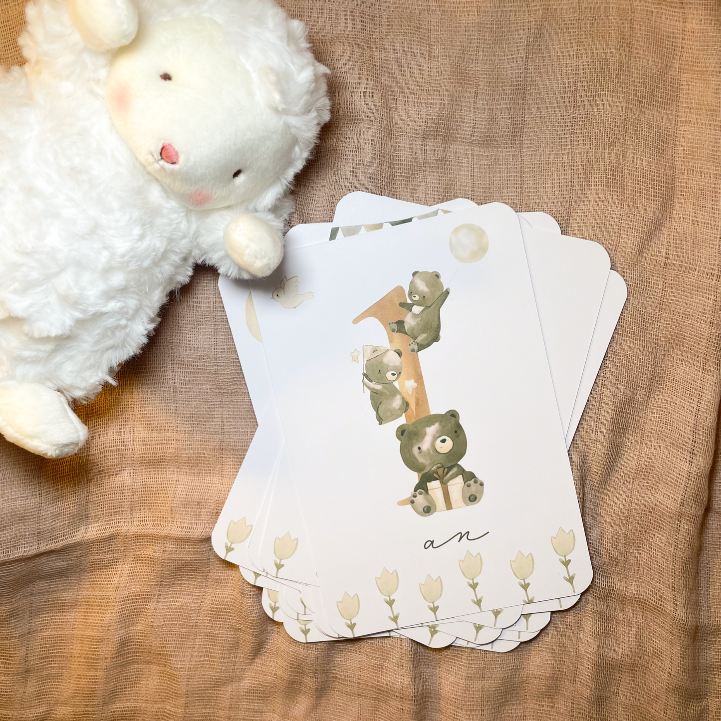 Baby milestone cards - First year - Teddy bears