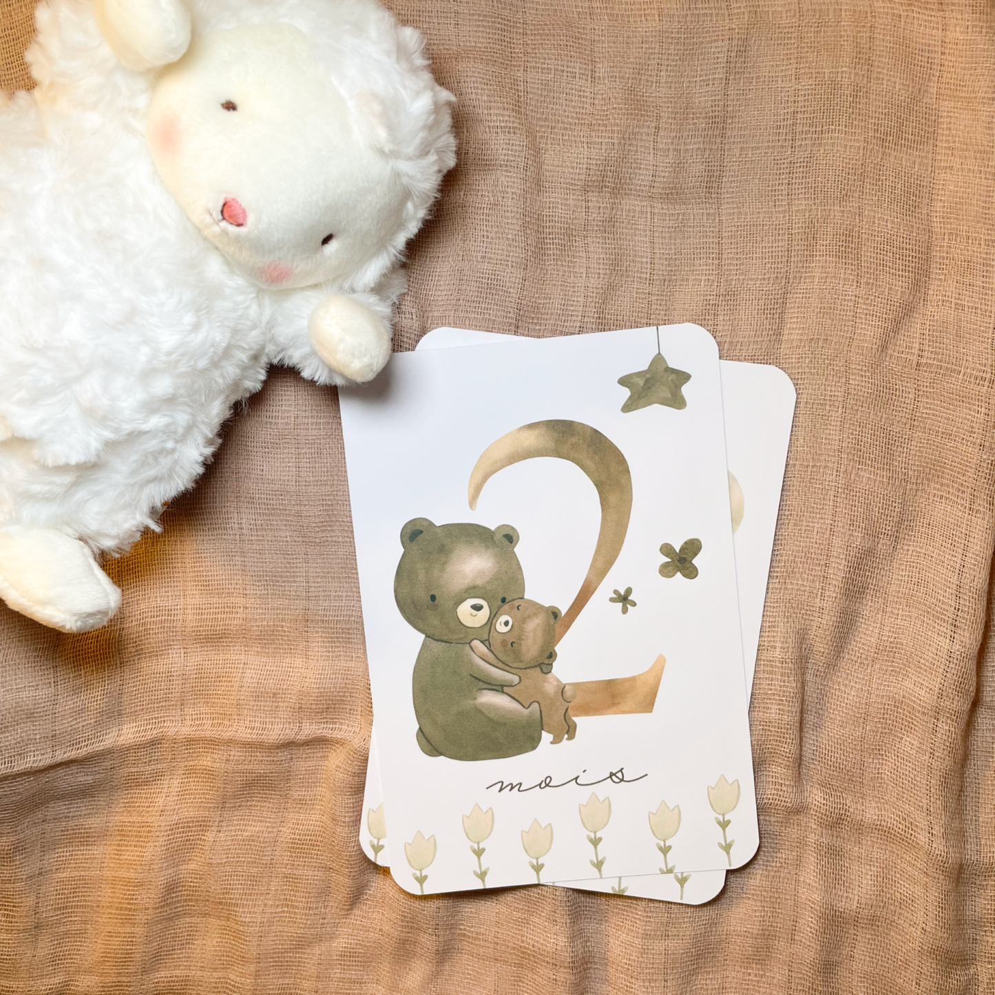 Baby milestone cards - First year - Teddy bears