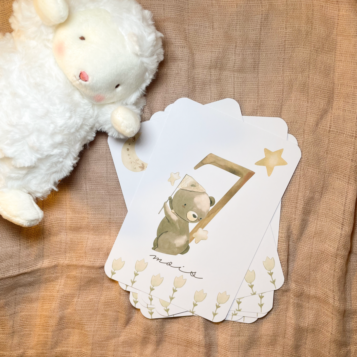 Baby milestone cards - First year - Teddy bears