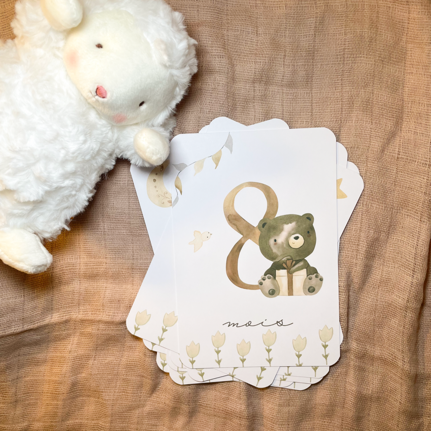 Baby milestone cards - First year - Teddy bears