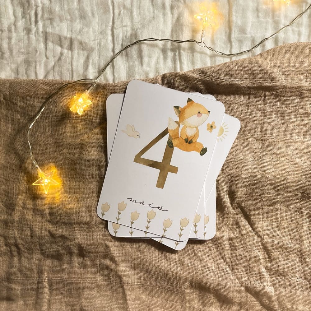 Baby milestone cards - First year - Fox
