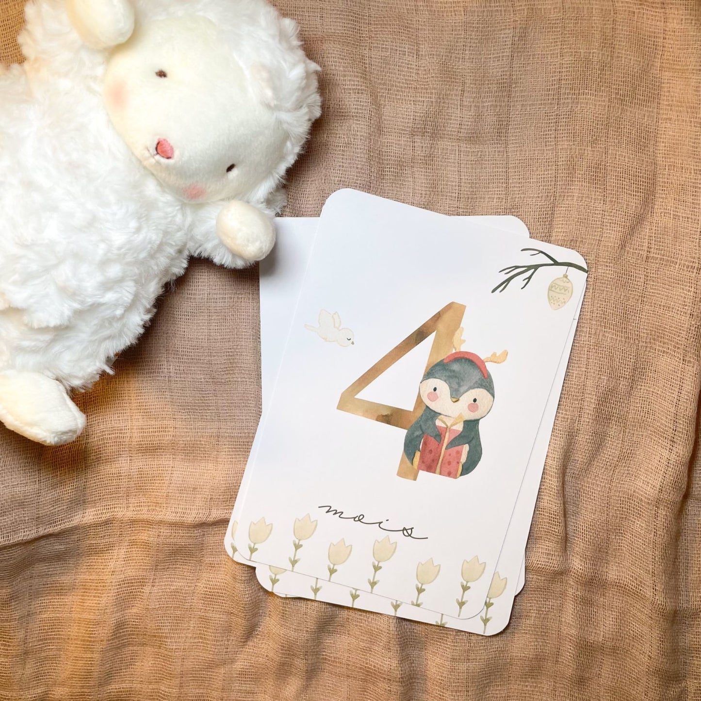 Baby Milestone Cards - First Year - Penguins
