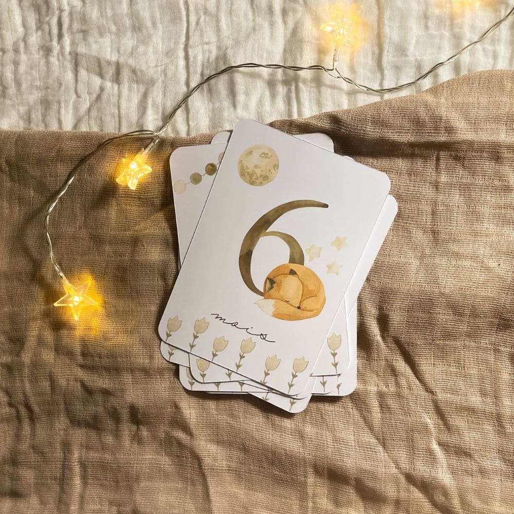Baby milestone cards - First year - Fox