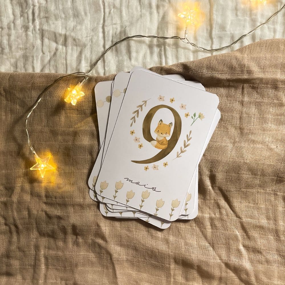 Baby milestone cards - First year - Fox