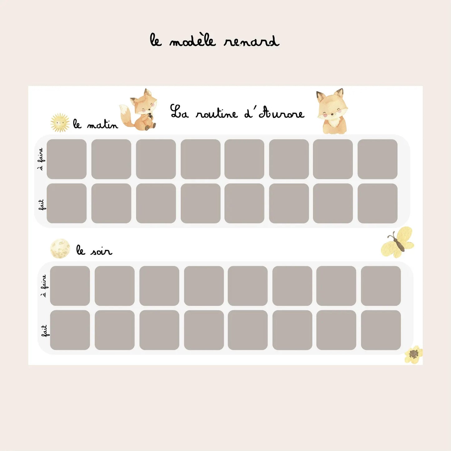 Children's daily routine - Fox