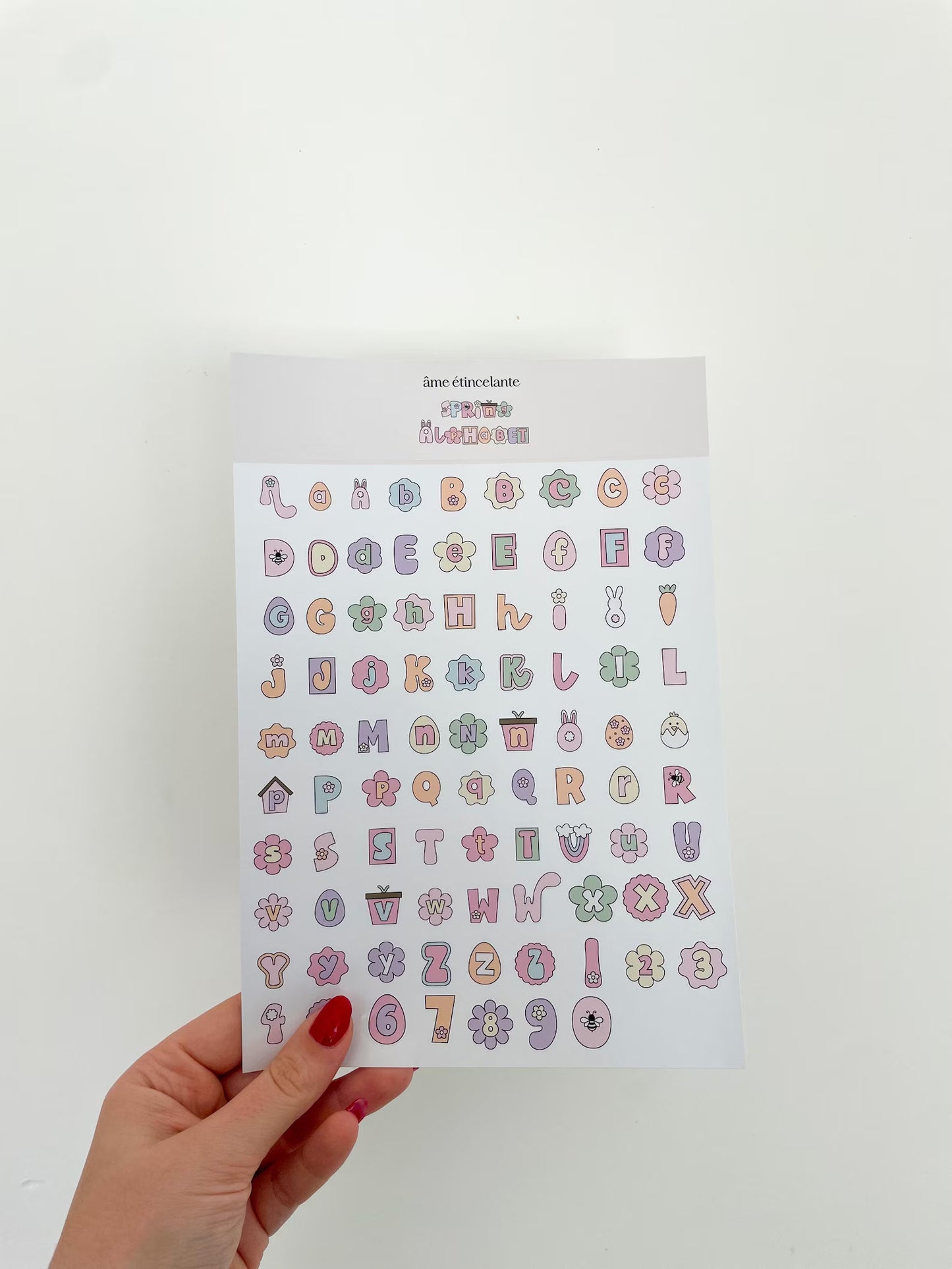 Planche de stickers - alphabet easter