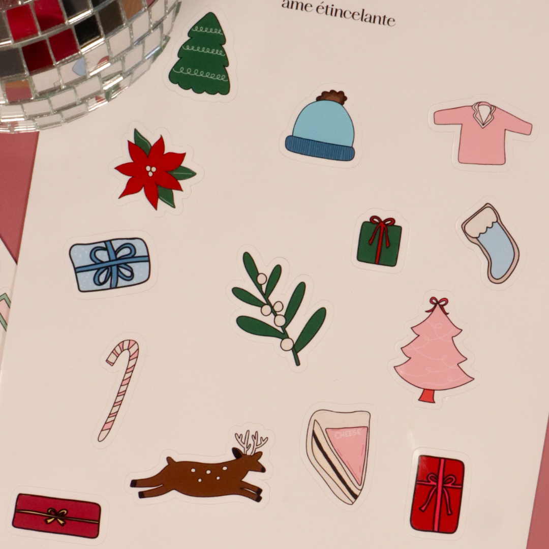 Planche de stickers - petits plaisirs de Noel