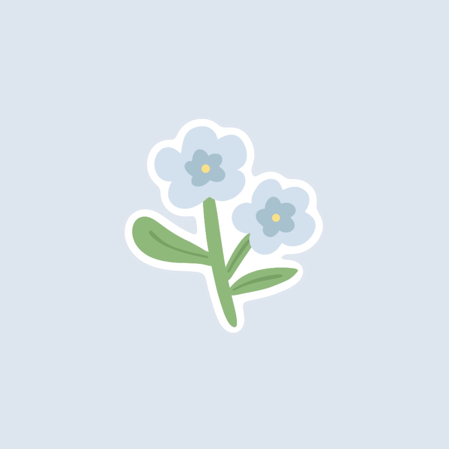 Sticker à l'unité - Fleurs bleues