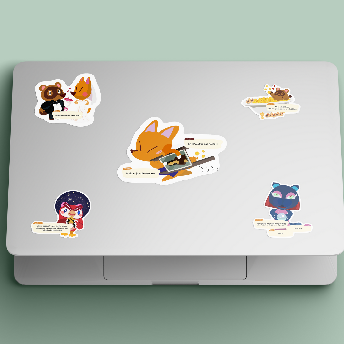 Lot de 10 stickers Animal Crossing humoristiques - Drop 2