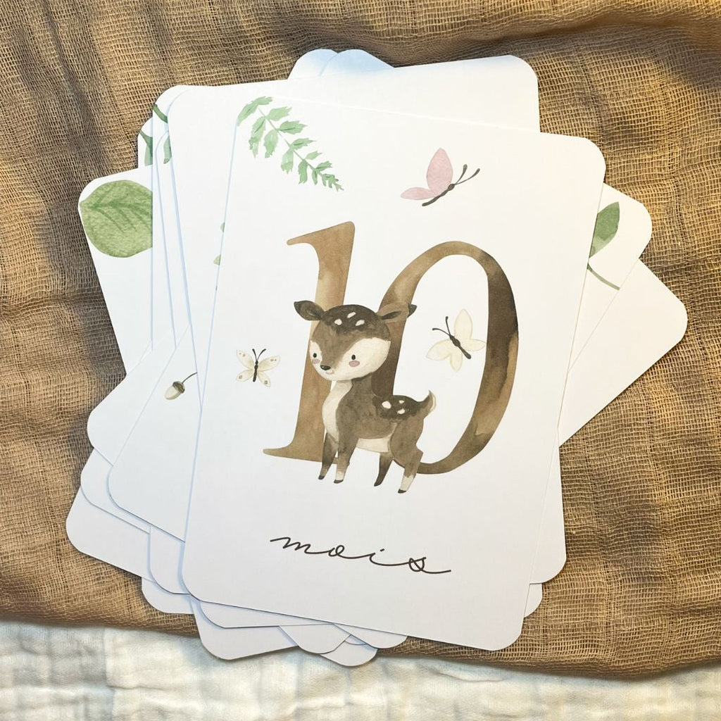 Baby Milestone Cards - First Year - Woodland