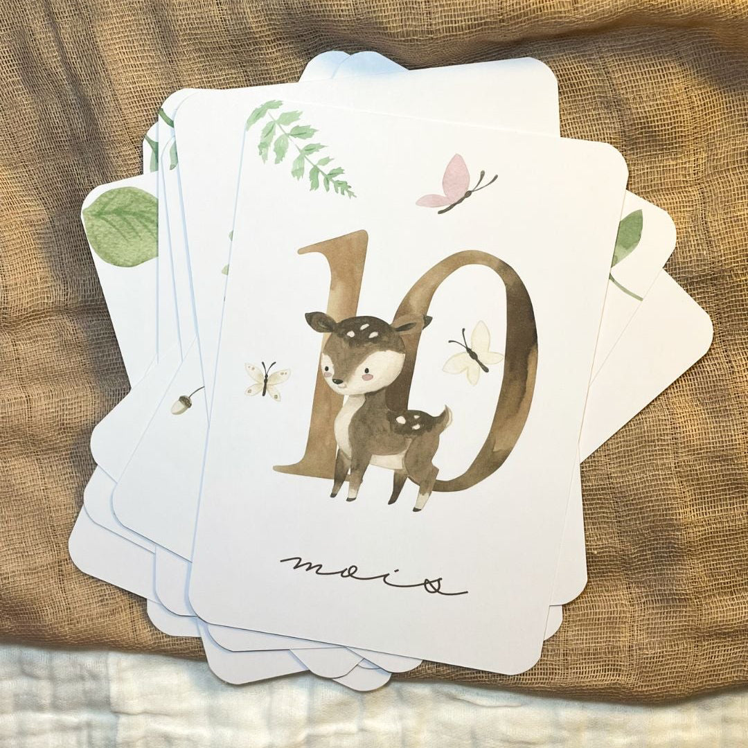 Baby Milestone Cards - First Year - Woodland