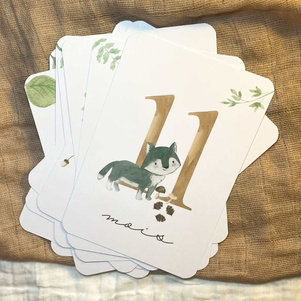 Baby Milestone Cards - First Year - Woodland