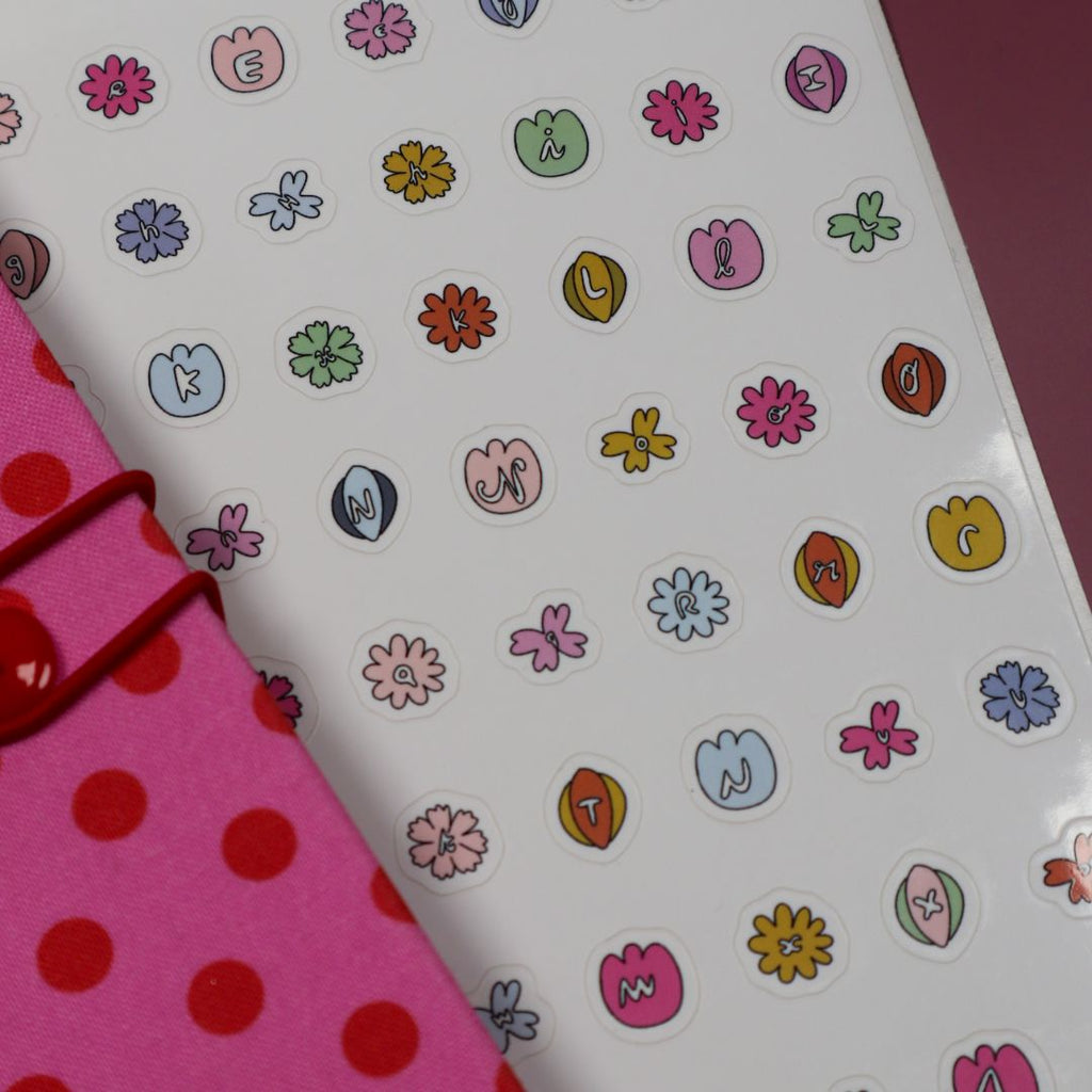 Planches de stickers - alphabet fleurs 🌸