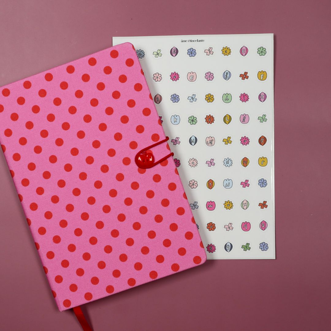 Planches de stickers - alphabet fleurs 🌸
