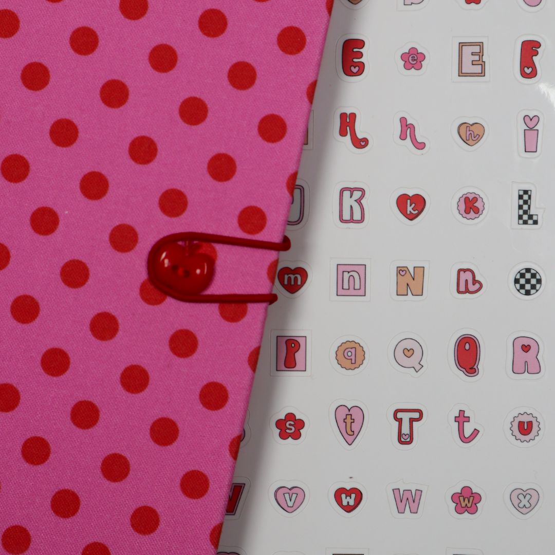 Planches de stickers - alphabet rétro love