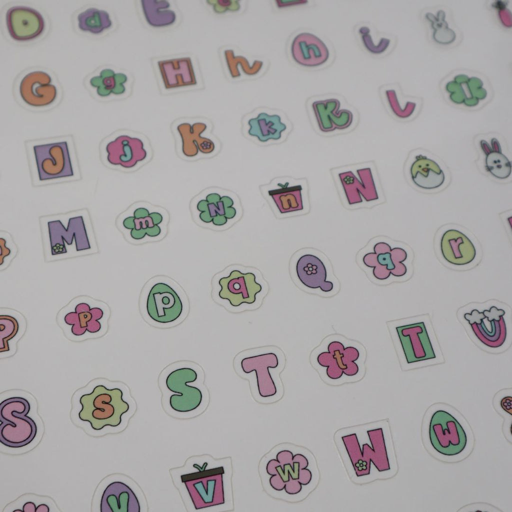 Planches de stickers - alphabet easter