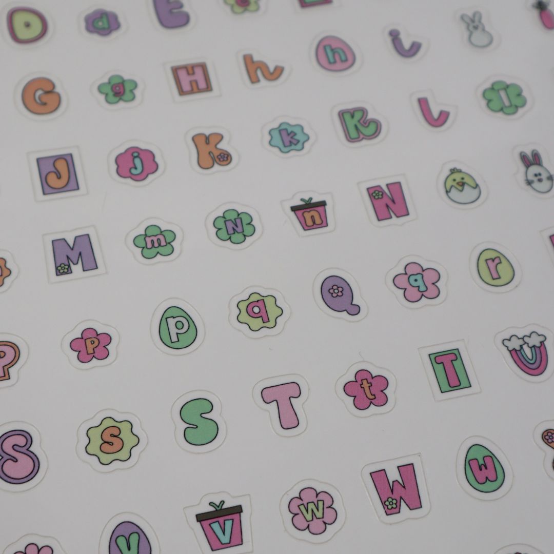Planches de stickers - alphabet easter