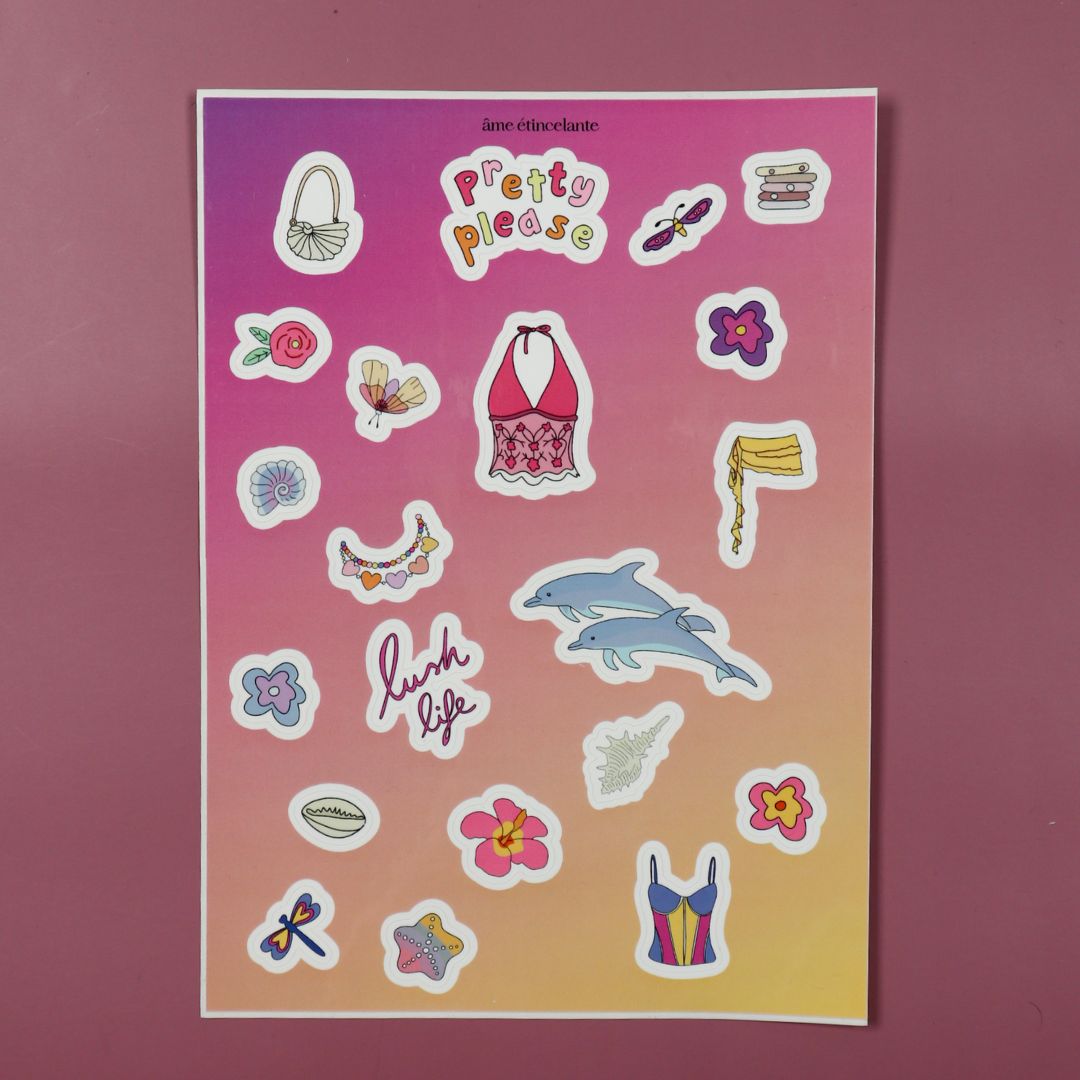 Planche de stickers - colourful summer 🐬