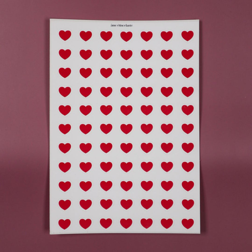 Planches de stickers - coeurs rouges ❤️