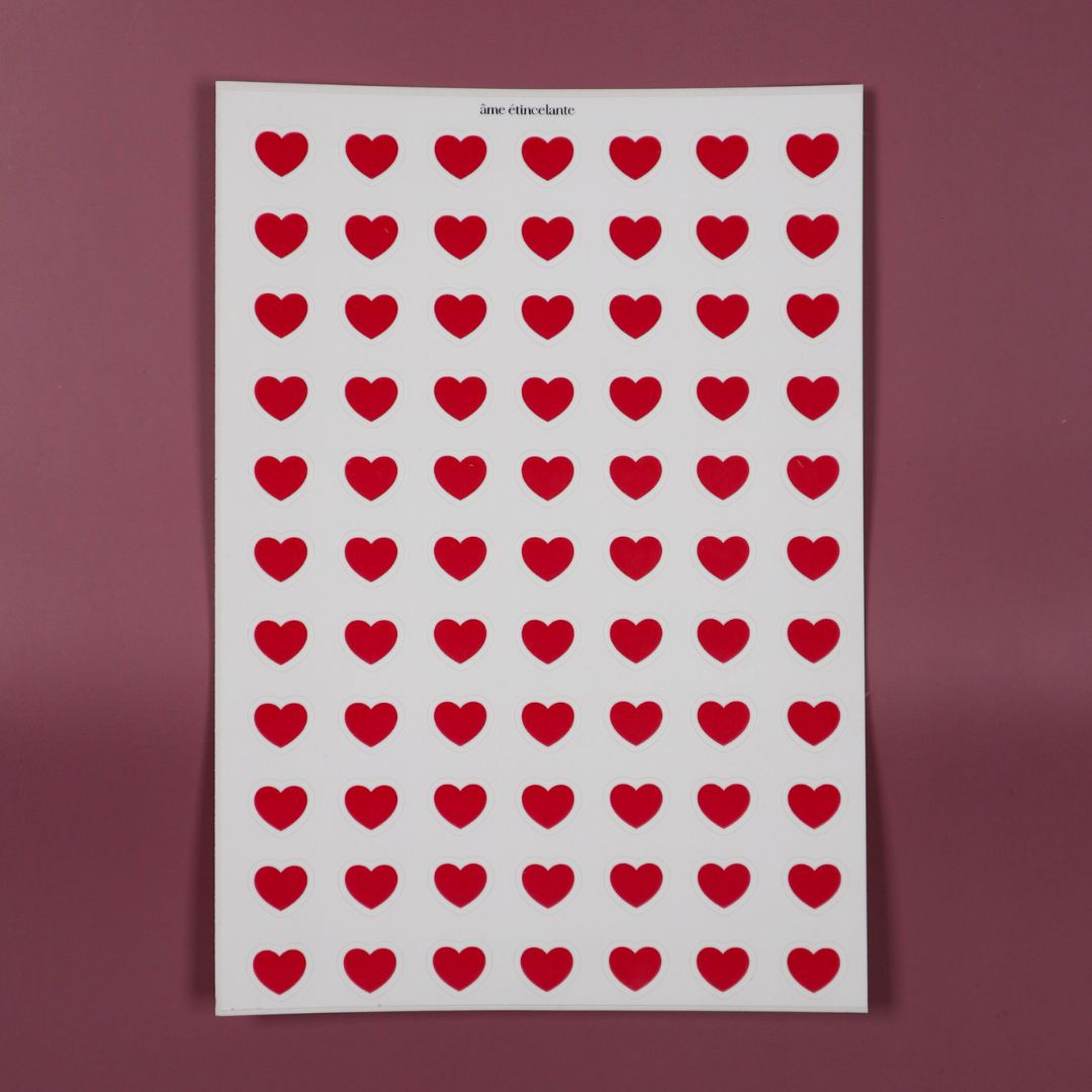Planches de stickers - coeurs rouges ❤️