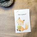 Gender reveal card - Sitting fox