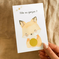 Gender reveal card - happy fox