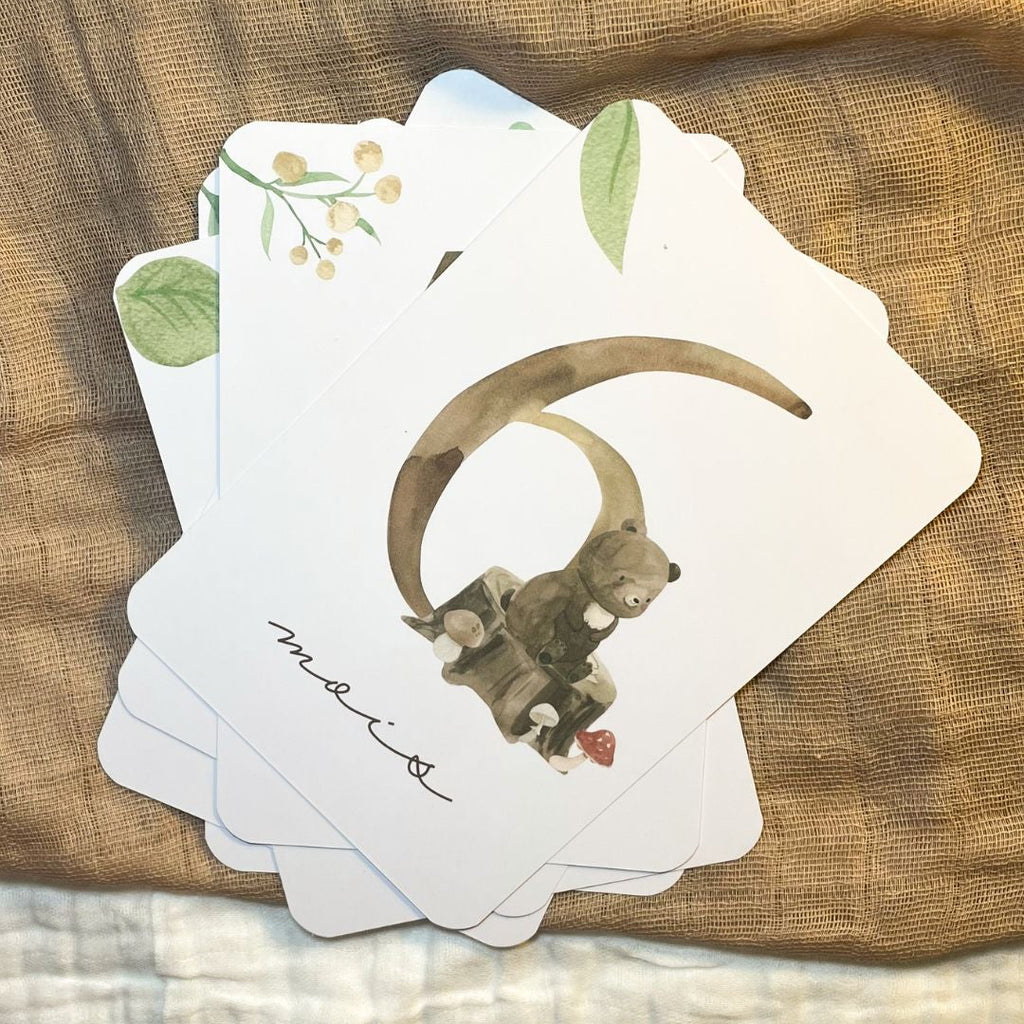 Baby Milestone Cards - First Year - Woodland