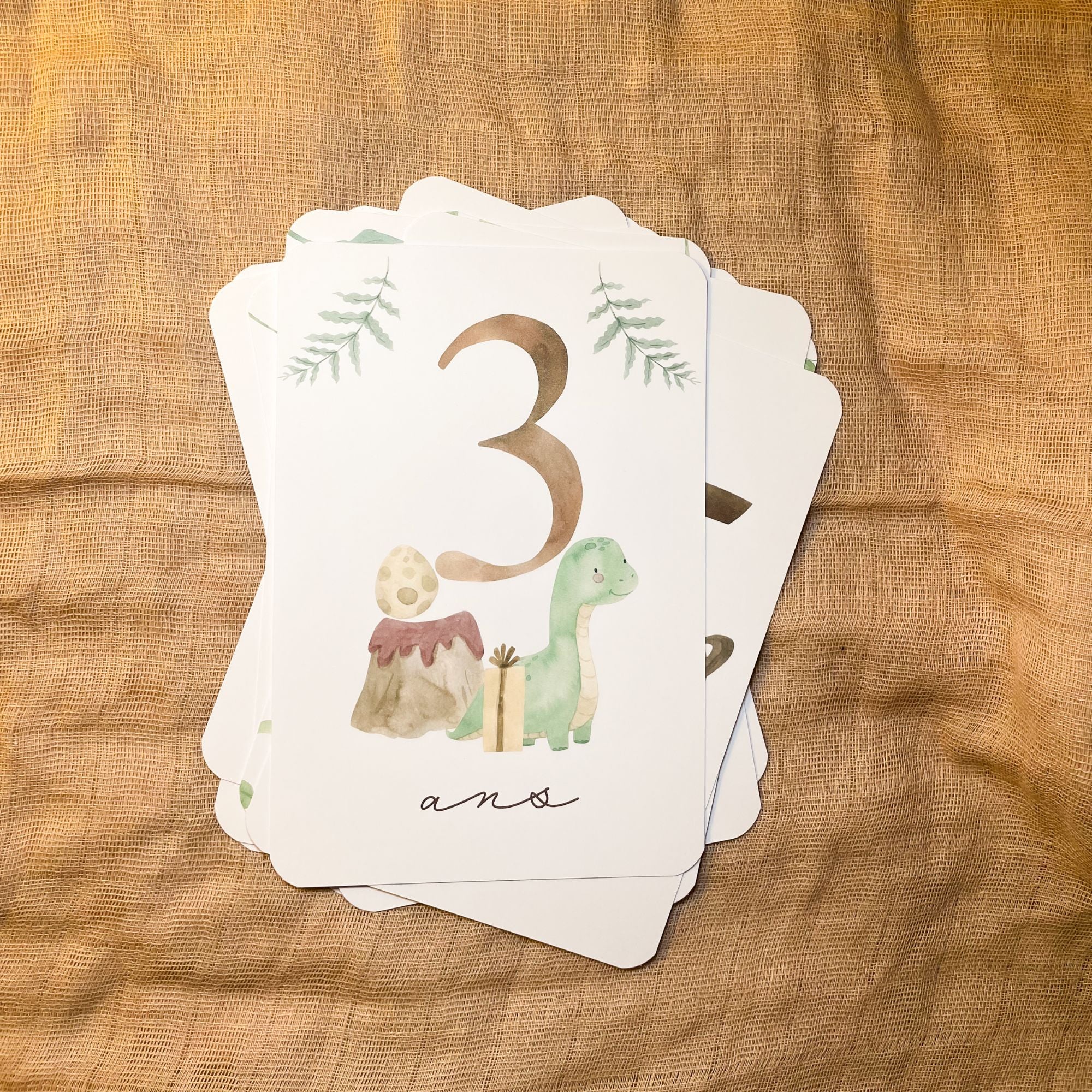 Baby Milestone Cards - Third Year - Dinosaur