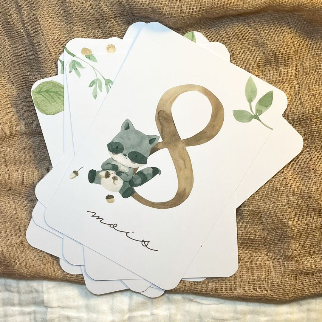 Baby Milestone Cards - First Year - Woodland