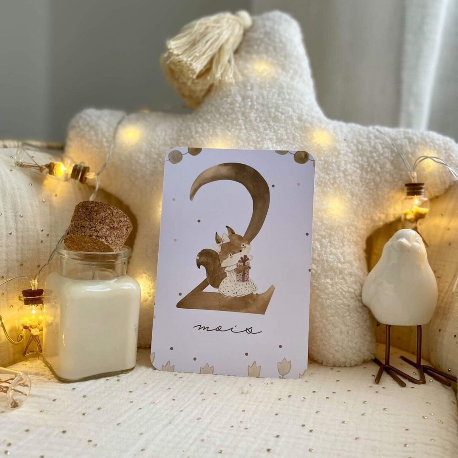 Baby milestone cards - First year - Girly
