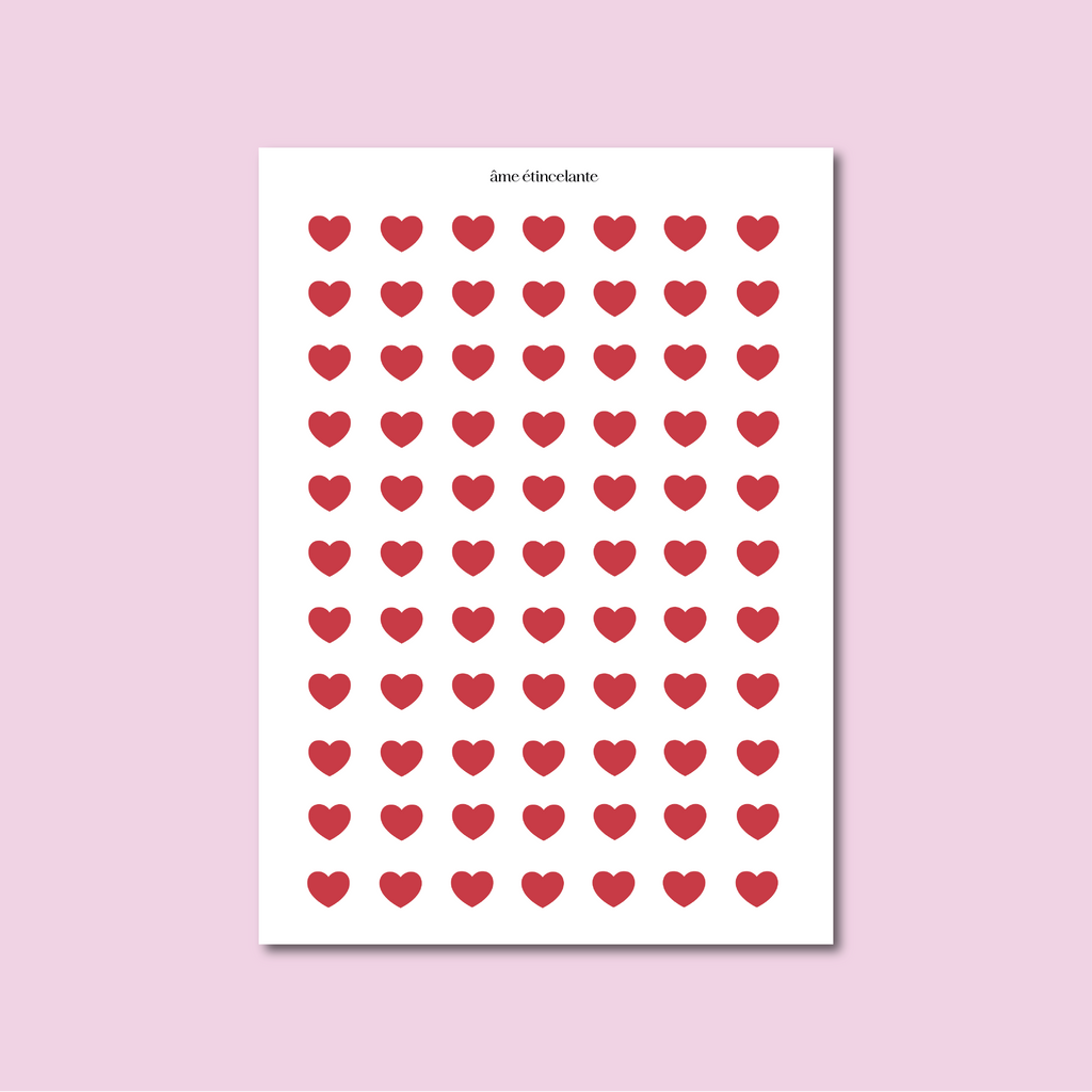 Planches de stickers - coeurs rouges ❤️