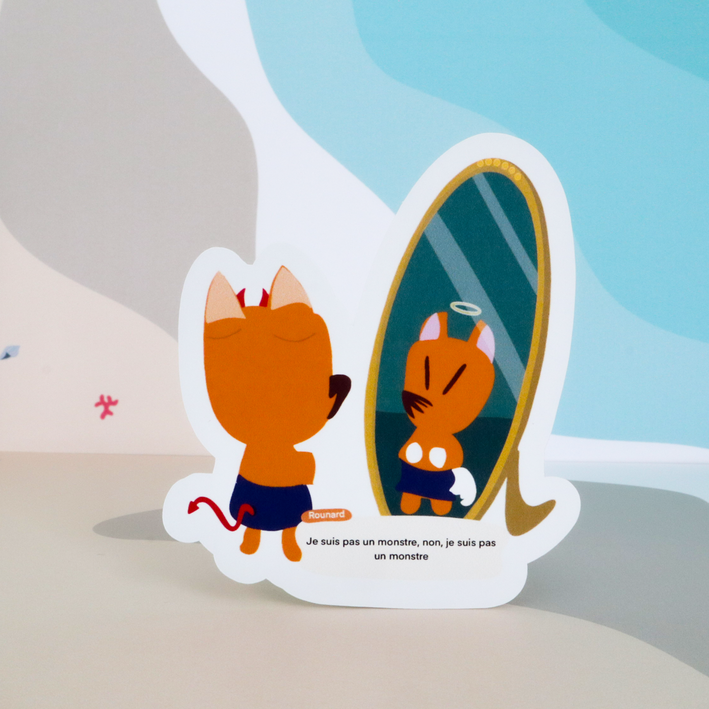 Sticker à l'unité - Rounard et son miroir - Humoristique