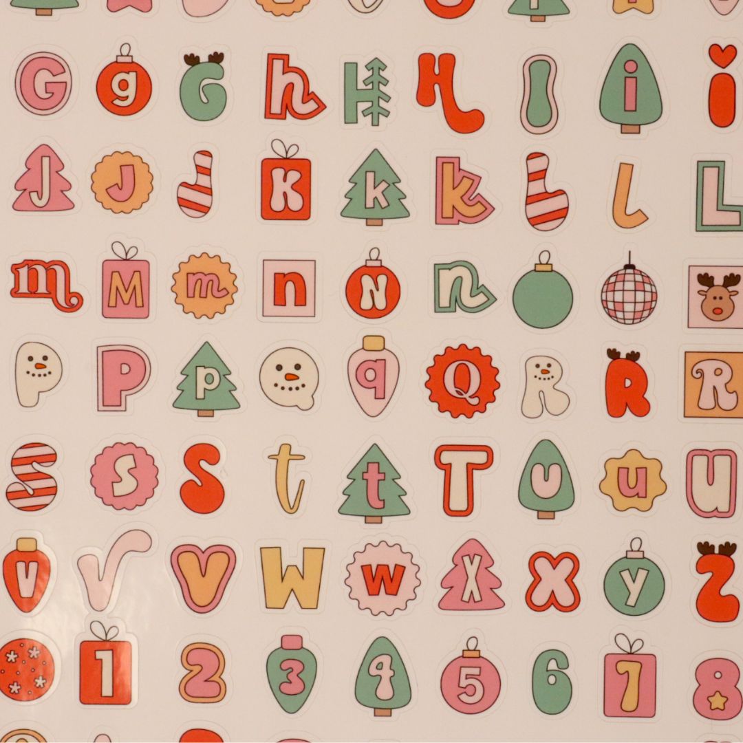Planche de stickers - alphabet de Noel