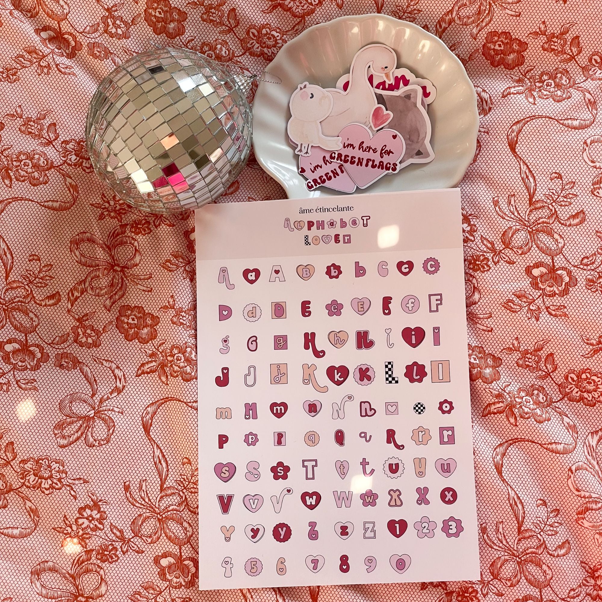 Sticker sheet - retro love alphabet