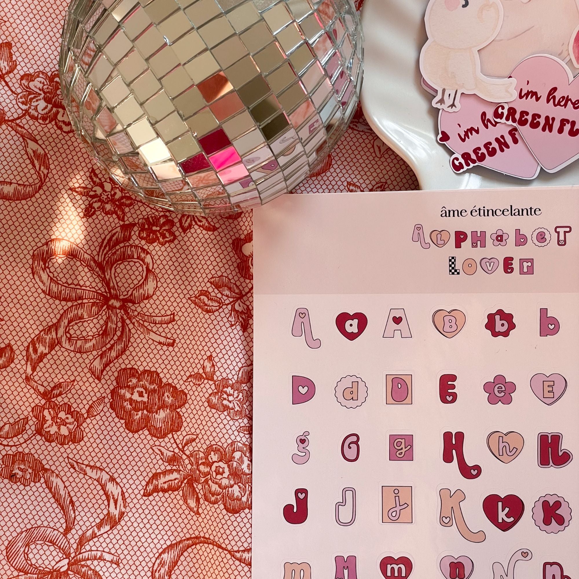 Sticker sheet - retro love alphabet