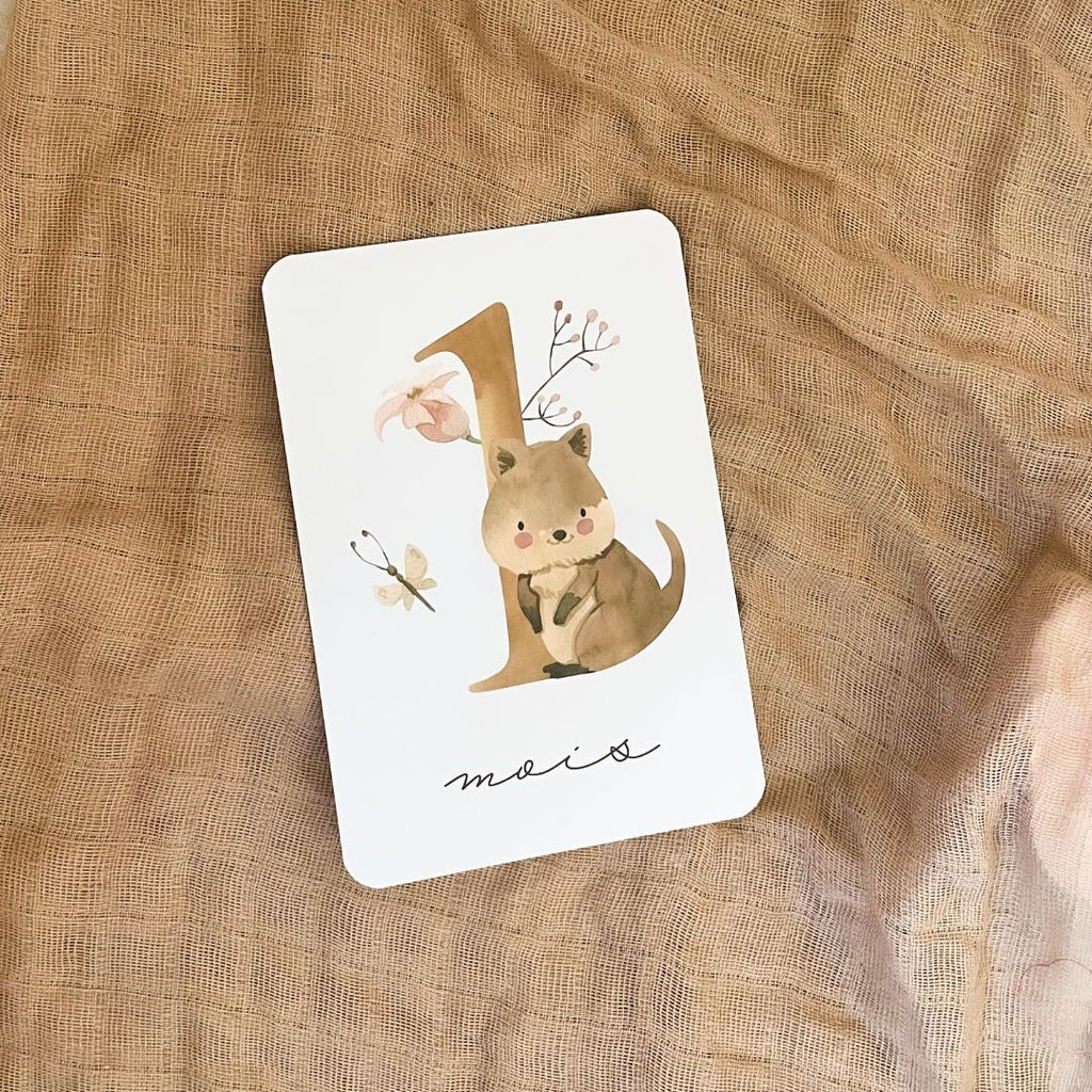 Baby Milestone Cards - First Year - Australian Animals