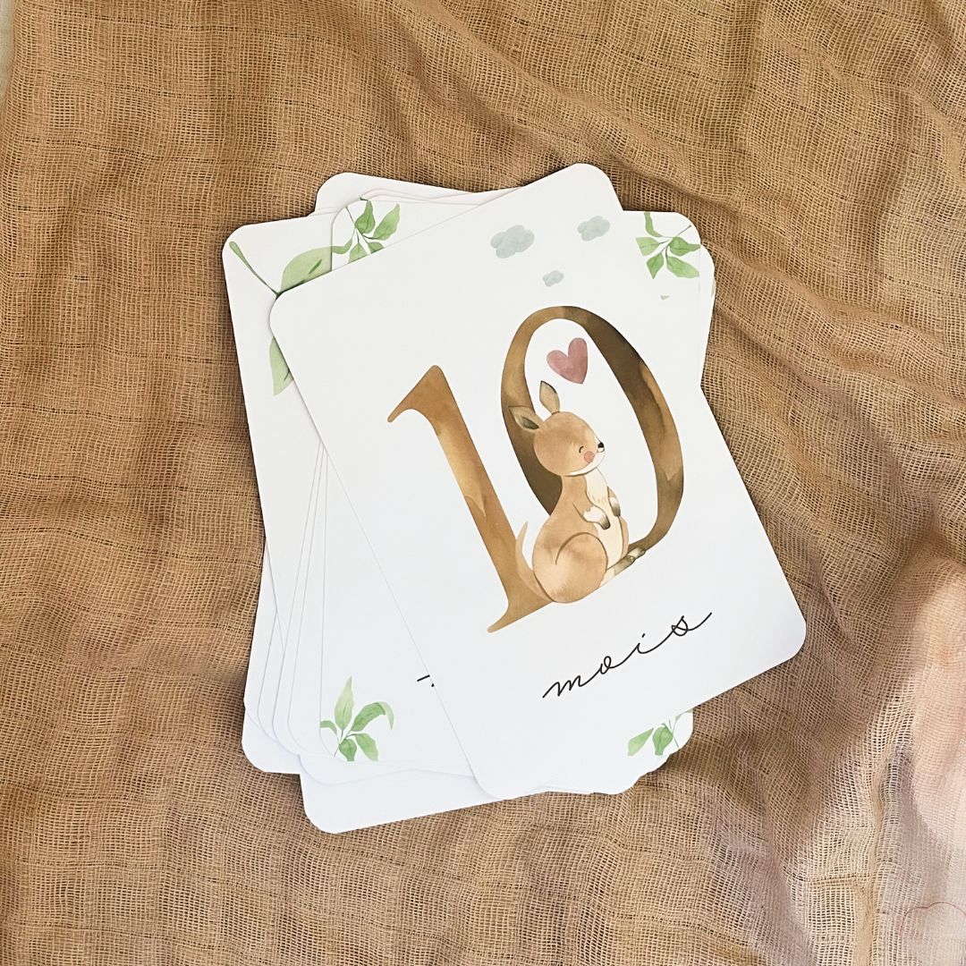 Baby Milestone Cards - First Year - Australian Animals