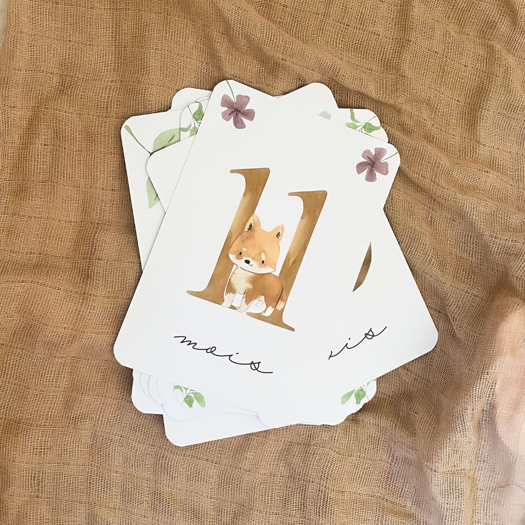 Baby Milestone Cards - First Year - Australian Animals