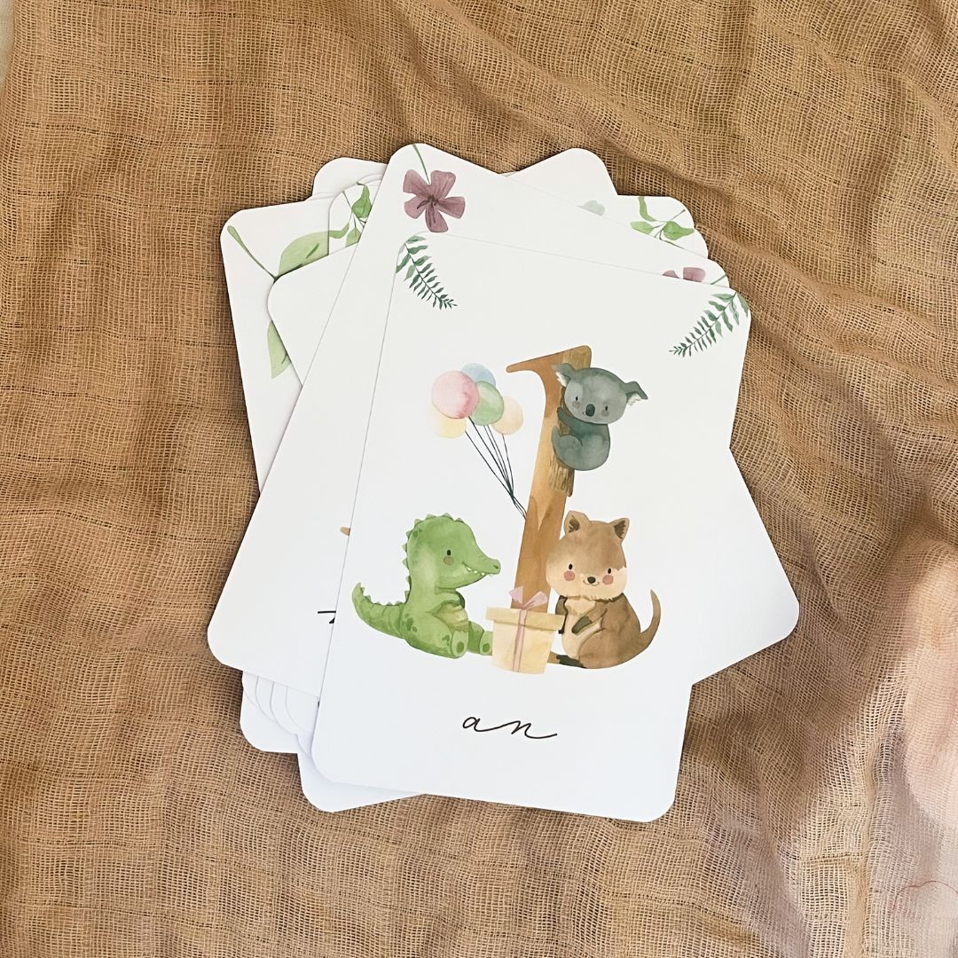Baby Milestone Cards - First Year - Australian Animals