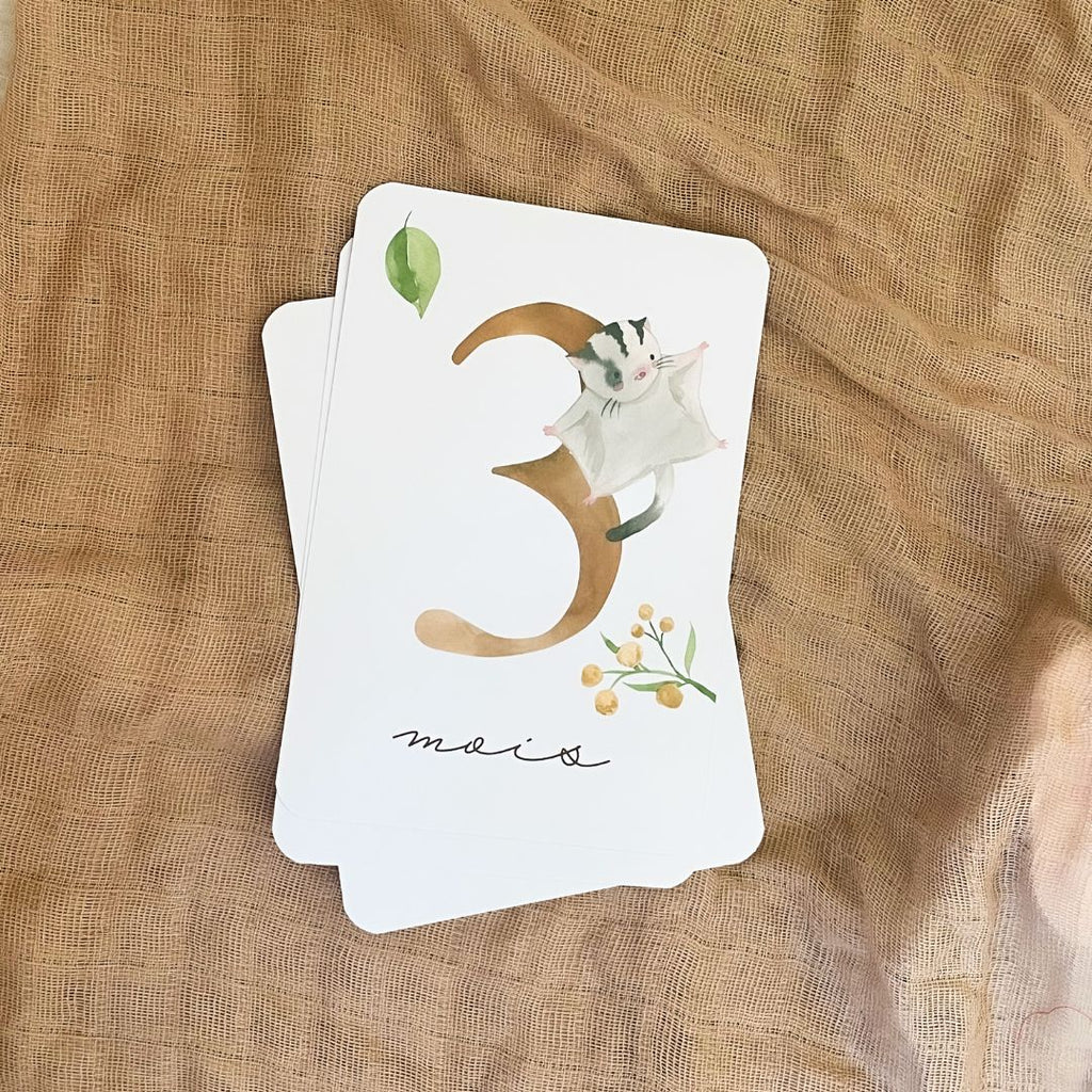 Baby Milestone Cards - First Year - Australian Animals